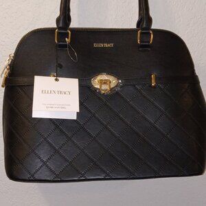 Ellen Tracy black leather purse